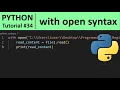 Python Tutorial - with open Syntax to Read File in Python File Handling