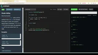 Coderbyte Simple Adding Easy Solution with JavaScript