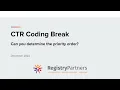 Priority Order - CTR Coding Break December 2022