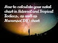 How to get a free astrological chart in the sidereal zodiac How to get a free Navamsa D9 chart