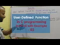 What is User defined function in C Programming with example in Hindi 03 Function in C Learn Code