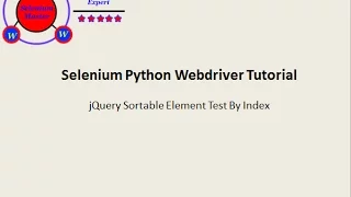 Selenium Python Webdriver Tutorial - Test jQuery Sortable Elements By Index