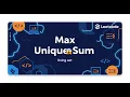 Max Unique Subarray Sum After Deletion Leetcode 3487 Sliding Window Set Easy Explained