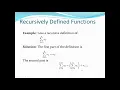 Recursively Defined Functions and Recursively Defined Sets and Structures Discrete Mathematics