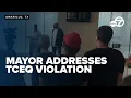 Mayor Cole Stanley addresses TCEQ violation potential city accountability in Stinky Fire