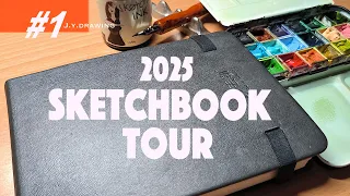 2025 Sketchbook Tour Dip Pen And Watercolor Art Part 1 
