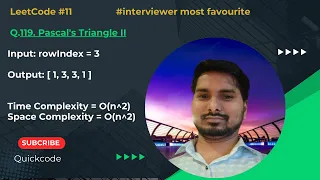 119 Pascal s Triangle II Leetcode DSA Problem Brute-Force JavaScript Solution