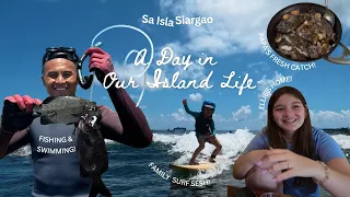 A Day in Our Island Life | Swim, Fishing, & Surf Sesh + cooking papa's fresh catch!