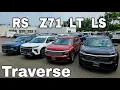 2024 Chevrolet Traverse LS LT Z71 and RS - Basic Differences