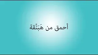 أحمق من هبنقة قصة مثل 