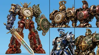 CHRONO KNIGHT T9 4 Way Steampunk Mecha Combination 3D Sci Fi Cinematic