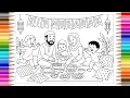 Relax Color Eid Mubarak Family Coloring Page Happy Eid Celebration