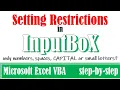 Setting restrictions for data entry using VBA The Like operator Input Box