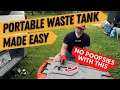 How to use a rv portable waste tank IN 6 MINUTES Camco Rhino Waste Tote Step-By-Step