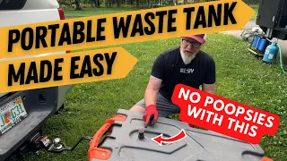 How To Use A Rv Portable Waste Tank IN 6 MINUTES Camco Rhino Waste Tote Step By Step 