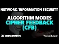 Cipher Feedback Mode CFB Algorithm Modes in Cryptography