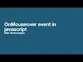 onmouseover event in javascript