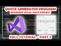 Quote Generator App - Visual Basic Programming Coding Project Part 5
