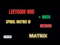 885 Spiral Matrix III Matrix Array LeetCode Medium