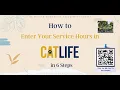 How to Enter your Direct Service Hours in CatLife