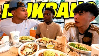 Rakai, Tota & Ray CHIPOTLE Mukbang 😂🌯!
