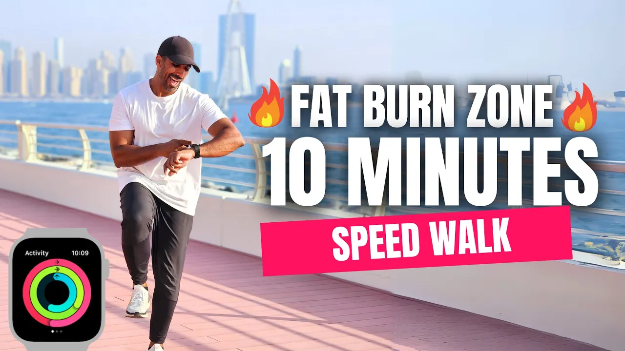 10 Minute Fat Burn Zone Walking Workout | Speed Walk