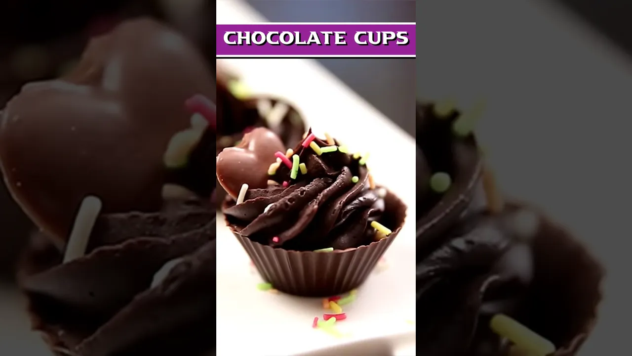 Chocolate Cups at Home  New Year Sweet Recipes #shorts #chocolatecup #dessertrecipe #newyear