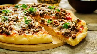 بيتزا المطاعم بعجينه طريه وهاشه وصوص صلصه خرافي 