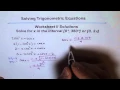 Trigonometric Equations Worksheet 2 Solution Q4 - EDEXCEL