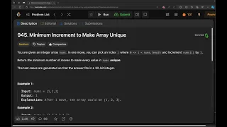 LeetCode soluton - 945 Minimum Increment to Make Array Unique