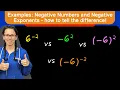 Examples Negative Exponents and Negative Numbers