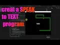 How to Create a Speech to Text Program in Visual studio code And Using AI
