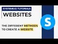 What are the different methods to create a website systeme io tutorials