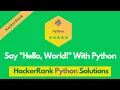 Hacker Rank Python Certificate Question Answer