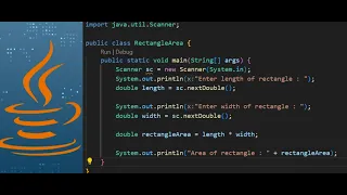 1 Area of a rectangle program in Java