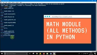 Import Math Module All methods in Python Full Python Beginner Course