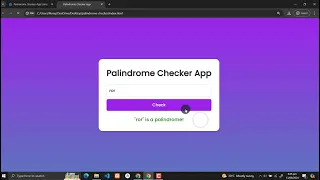 Palindrome Checker App Using HTML CSS and JavaScript with Source Code