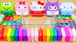 Making SLIME with Rainbow Eyeshadow, Clay, Makeup Things, Lipstick Mystery Melody,Kuromi,HelloKitty