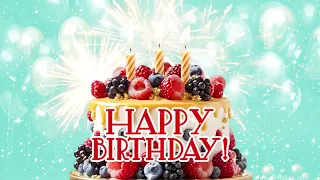 Happy Birt ay GIF with Sound birt ay cake fireworks and shimmering stars