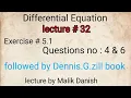 LINEAR MODELS INITIAL-VALUE PROBLEMS Exercise 5 1 Questions No 4 and 6 Dennis G Zill book