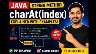 360 charAt index predefined method of String class in Java Selenium Java 2026