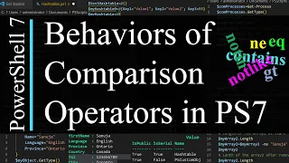 PowerShell 7 Tutorial 14 Comparison Operators - in depth explanation