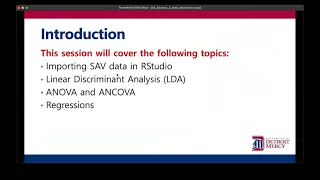 DATA 5070 Session 4 - ANCOVA ANOVA LDA and Logistic Regression in RStudio