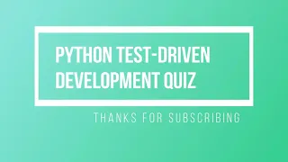Python - Test-driven development QS