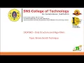 Binary Search Data Structures and Algorithms Dr N Nandhini AP MCA SNSCT