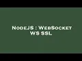 NodeJS WebSocket WS SSL