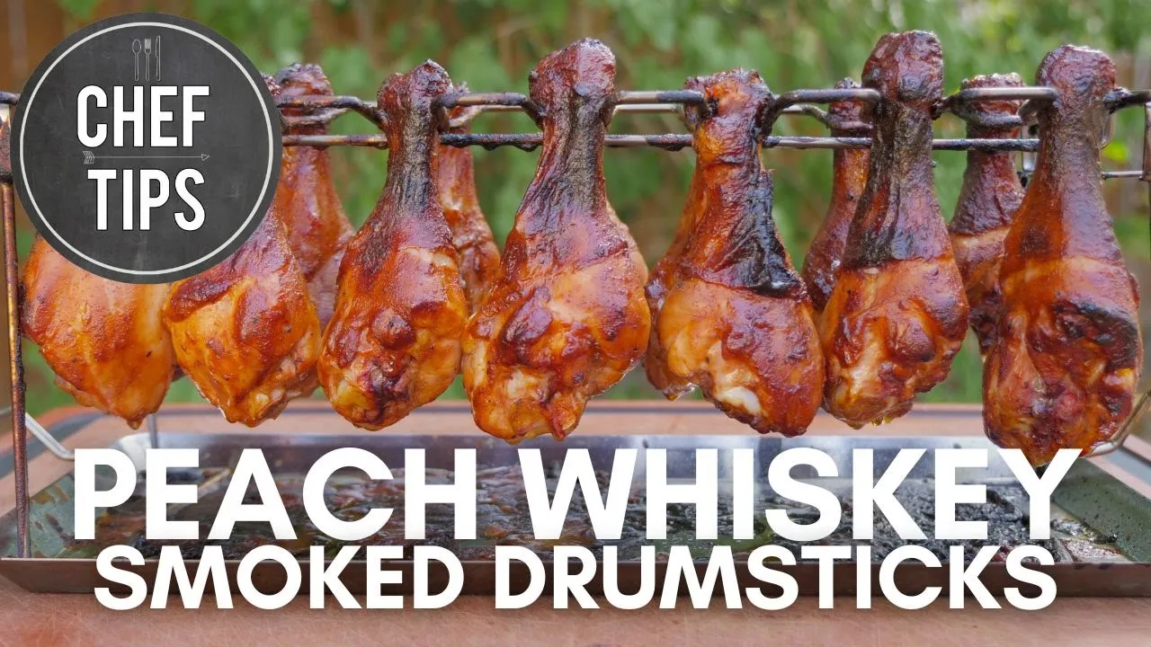 Smoked Chicken Legs Recipe   Peach Whiskey BBQ Drumsticks   Chef Tips