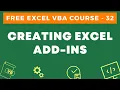 Free Excel VBA Course - Creating Excel Add-ins