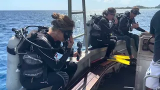 Diving in Huahine in The Society Islands, part of French Polynesia