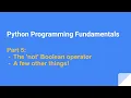 Python Programming Fundamentals - Part 5